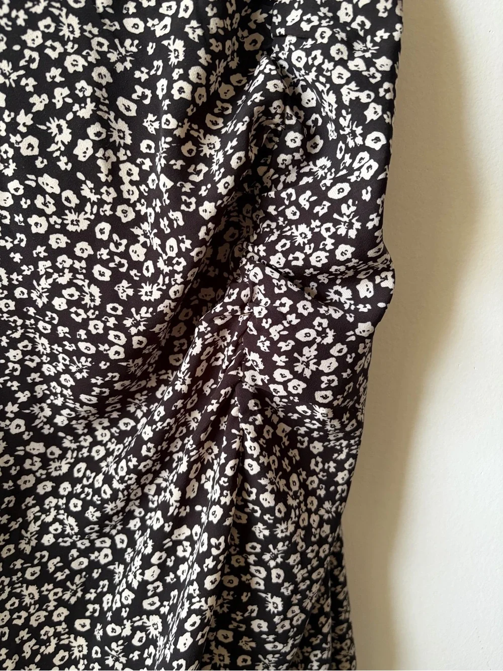 Black & White Floral Midi Skirt